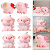 Abbraccia Pig Hộp Đựng Tiền Lợn Hình Tròn Cạnh Quà Tặng Sinh Nhật Thủ Công Bàn Trang Trí
