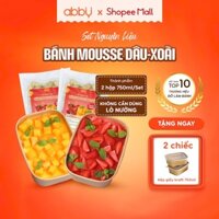 [ABBY - TẶNG HỘP GIẤY] Set làm bánh Mousse Dâu - Xoài Abby nguyên liệu làm bánh tại nhà thành phẩm 2 hộp 750ml