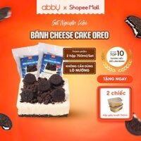 [ABBY - TẶNG HỘP GIẤY] Set làm bánh Cheese cake Oreo Abby nguyên liệu làm bánh sản phẩm 2 hộp 750ml