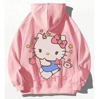 [Abccc] Áo Hoodie dài tay hoạt hình Hello Kitty Áo len cổ tròn nữ Áo chui đầu thời trang thông thường