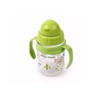 ABF633G-Bình nước giành cho trẻ em có ống hút và quai cầm 270ml-Xanh lá