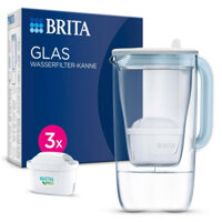 ❤️BÌNH LỌC NƯỚC BRITA GLASS WATER FILTER JUG LIGHT BLUE 2,5L + 3 LÕI LỌC❤️