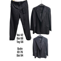 ♥️Bộ Vest Blazer Suit NAM Đen Trơn 4 nút size nhỏ vải dày hot trend 2hands  Hàng Si Nhật Bản