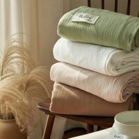 Abraca Dabra 100% cotton chăn mỏng hai lớp mềm mại hấp thụ độ ẩm thoáng khí 1m6 2m