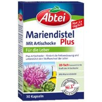 ABTEI Mariendistelöl Plus - Hỗ trợ gan, thận, tốt cho da, hộp 30 viên - Artischocke mit Vitamin E Kapseln