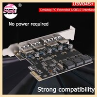 [Abunny.vn] U3V04S + 4 cổng USB 3.0 PCIe Thẻ mở rộng PCI Express USB Hub Adapter