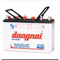 Ắc Quy dân dụng Đồng Nai N25 12V - 25Ah  tặng acid châm bình