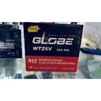 Ắc quy Globe WTZ6V 6A nắp cho xe máy honda, Lead, SH mode, vison mới, ab mới....