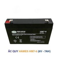 Ắc Quy Hames HM7-6 6V 7Ah – Ắc Quy Khô Cho Quạt Sạc, Cân Điện Tử & Nguồn Trong