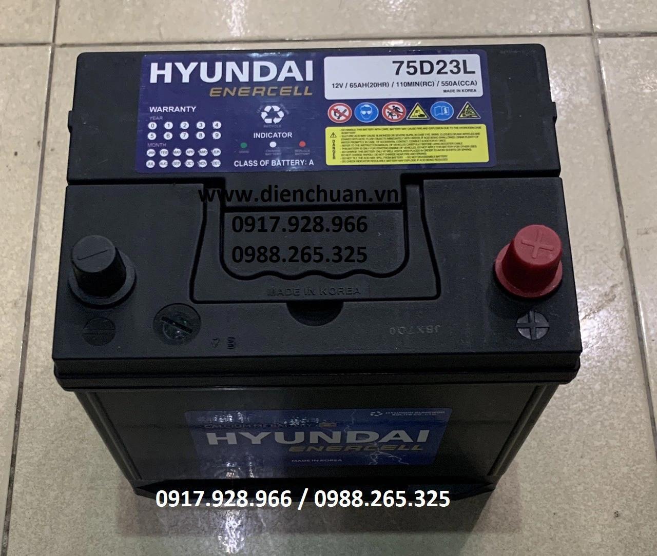 Ắc quy Hyundai 75D23L 12V 65AH