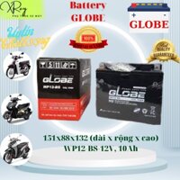 Ắc quy khô xe máy GLOBE 12V-10Ah WP12-BS dùng cho VESPA, Piazo, Moto...