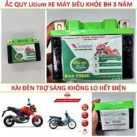 Ắc quy Litium xe máy bản nâng cấp siêu khỏe chuyên dùng độ đèn trợ sáng lắp các xe - ẮC QUY 7AH