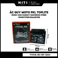 Ắc quy moto PKL TOPLITE YTX14L-BS (12V-12Ah) dùng cho Harley Davidson Street/Sportster/Roadster
