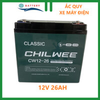 Ắc quy xe máy đện Chilwee CW12-26 12V-26AH, acquy dùng cho Loa Kéo, Năng Lượng Mặt Trời, UPS, Thang máy, xe điện đồ chơ