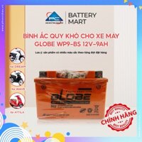 Ắc quy xe máy GLOBE WP9-BS 12V-9AH bình ắc quy khô cho xe máy Spacy, atila