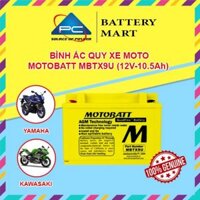 Ắc quy xe moto phân khối lớn MOTOBATT MBTX9U 12V - 10.5AH, thương hiệu Hoa Kỳ dùng cho xe Honda SH300i, SH350i, BMW, KAW