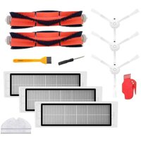 Accessories For Xiaomi Mijia/Roborock Robot Vacuum Cleaner Pack Of 3 Hepa Filters2 Main Brushes1 Cleaning Tool3 Side Brushes
