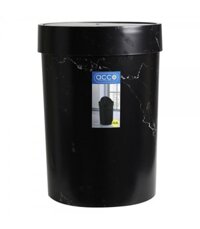 ACCO Thùng rác bằng nhựa hình tròn 15.5L MIDNIGHT W25xH35,7xD25 màu đá cẩm thạch đen