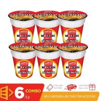 [Acecook] Combo 6 mì ly Modern vị lẩu Thái tôm 65gr