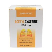 AcetylCysteine 200mg   tiêu nhầy trong bệnh viêm phế quản, bệnh nhầy nhớt- Hộp 20 gói x 1g - DonaiPharm(Acetylcystein 200mg)