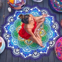 ACF Fashion Round Mandala Tapestry Wall Tapestries boho Beach Yoga Mat Trang trí