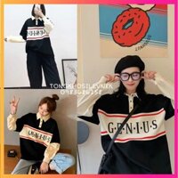 [⚡️CHỈ HÔM NAY] [ Hàng Đẹp ] ÁO POLO GENIUS RAGLAN ĐEN BE PHỐI MÀU ULZZANG