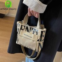 Achieve INQUID Canvas Túi đeo chéo Chữ cái Dạo phố đơn giản