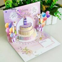 Achieve INQUID Thiệp chúc mừng Popup 3D Âm nhạc và Ánh sáng Sinh nhật Bất ngờ Mọi lứa tuổi