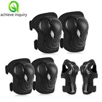 Achieve INQUIRY Bộ dụng cụ bảo vệ trượt băng nội tuyến Thanh niên 6 chiếc Bảo vệ đầu gối 6 trong 1 Nẹp an toàn Đi xe đạp Bộ dụng cụ thể thao Miếng đệm khuỷu tay