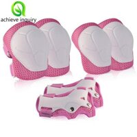 Achieve INQUIRY Bộ miếng đệm đầu gối trẻ em Trượt băng An toàn Đi xe đạp Bộ dụng cụ thể thao Xe đạp 6 chiếc Bảo vệ cổ tay