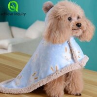 Achieve YÊU CẦU Áo Cho Chó Chăn Hoạt Hình Ấm Áp Bộ Đồ Ngủ Thú Cưng Mùa Đông