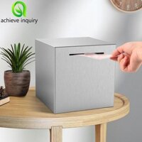 Achieve YÊU CẦU Hộp đựng tiền bằng thép không gỉ rắn di động không thể mở lọ