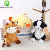 Achieve YÊU THÍCH Động Vật Dễ Thương Búp Bê Móc Khóa Chó Đi Kèm Búp Bê Túi Mặt Dây Chuyền