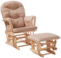 ACME Furniture Ottoman, Taupe Mfb & Natural Oak