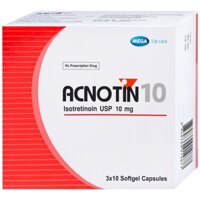 Acnotin 10 trị mụn trứng cá nặng (3 vỉ x 10 viên) hộp