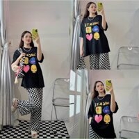 ❤️CÓ BIGSIZE ĐẾN 85KG❤️ Đồ bộ thun nữ cotton quần dài ống xuông thun gân, len tăm co giãn Set đồ bigsize toi 85kg D01