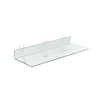 Acrylic Clear Shelf 20W x 2H x 6D Inches for Pegboard and Slatwall- Count of 4
