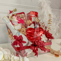 Acrylic Hộp hoa mica có quai - Hộp mica cắm hoa - Giỏ mica không quai trưng bày quà tặng