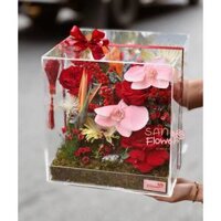 Acrylic Hộp Hoa Mica - Hộp Đựng Quà Bằng Mica - Hộp Đựng Hoa, Sen Đá Trong Suốt - Hộp Hoa Mica Trong Suốt