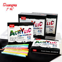 Acrylic Marker Quảngna 2000 Body Tranh Gốm Quần Áo Tự Làm Album Ảnh Thẻ Đen Graffiti Nước Bút 48 Màu