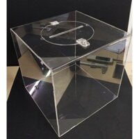 Acrylic Thùng bốc thăm, thùng phiếu mica trong vuông 15cm , Acrylic