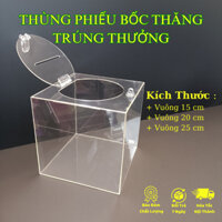 Acrylic Thùng Bốc Thăm Trúng Thưởng - TẶNG KÈM Ổ KHÓA SỐ - Thùng Phiếu Mica Trong Suốt, Acrylic