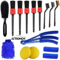 Actionok 12 / 15 Chiếc Chi Tiết Bàn Chải Bộ Khoan Đánh Bóng Bàn Chải Làm Sạch Bộ Cho Ô Tô Lỗ Thông Khí Động Cơ Vành Bánh Xe Ốp Lưng Lưới Tản Nhiệt Làm Sạch