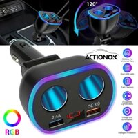 Actionok Xe Ô Tô Tự Động Bật Lửa Ổ Cắm Bộ Chia Bộ Sạc 12V Dual USB Tự Động Bật Lửa Thuốc Lá Ổ Cắm Bộ Chuyển Đổi Nguồn Cắm Cho Tất Cả Các Điện Thoại