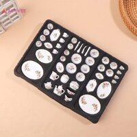 Activee  46 Cái 1 / 12 Nhà Búp Bê Gốm Sứ Bộ Trà Nhà Bếp Bộ Đồ Ăn Cà Phê Trà Bộ Chai Bộ Búp Bê Trang Trí Nhà Bếp Búp Bê Giả Vờ Chơi Đồ Chơi Đẹp