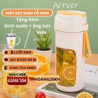 Actver Máy xay sinh tố mini cầm tay đa năng 8 lưỡi,340ml máy ép trái cây máy say sinh tố bộ màn hình điện 3000mAh