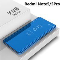 ACUC Dành Cho Xiaomi Redmi Note 5 5Pro Mờ lật Ốp lưng điện thoại Trong Suốt View Thông Minh Tráng Gương Lật Được Tích hợp trong vỏ JMK-Xiaomi JMK