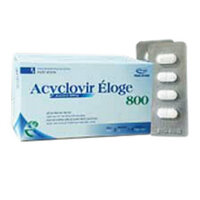 Acyclovir Éloge 800, trị nhiễm Herpes simplex, trị thủy đậu, zona