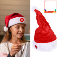 Ad-electric Swinging Santa Hat Người Lớn Trẻ Em Sang Trọng Đỏ Trắng Xoay Mũ Giáng Sinh - Hoạt Động Hát Santa