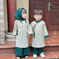 AD14 Áo dài cách tân Kamaca cho bé trai bé gái mặc tết , xuân [9-24kg]